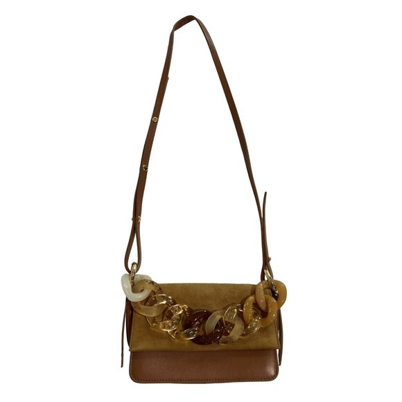 Carolina Santo Domingo Sofia Crossbody in Tan Suede